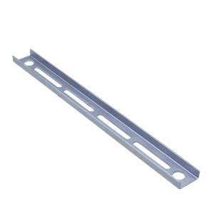Barra metálica ranurada CCA-40B, 40 cm, soporte para CC-240 (400×39×14 mm)