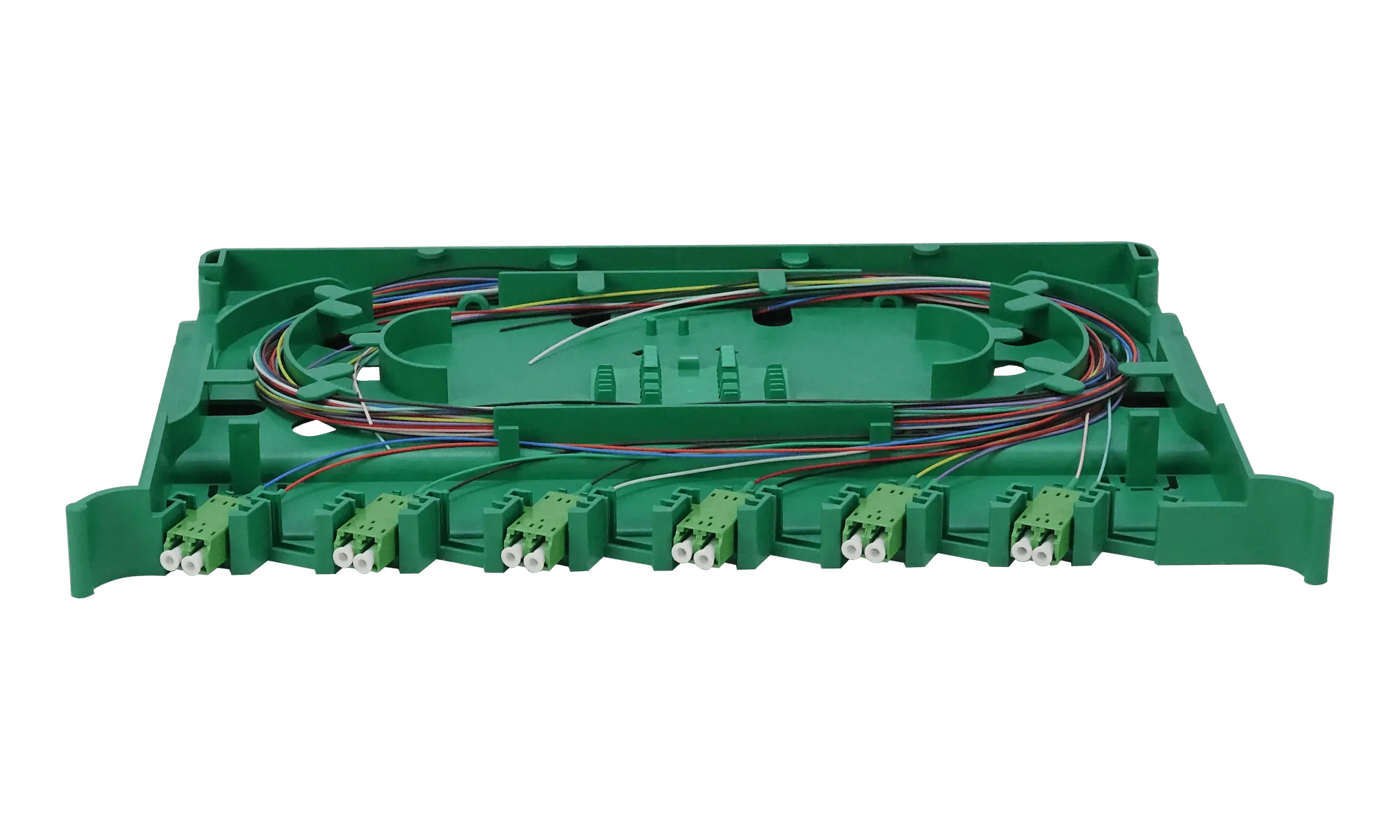 Bandeja 12-LC/APC para Cabecera tipo ODF incluye pigtails-SM y coplas 1