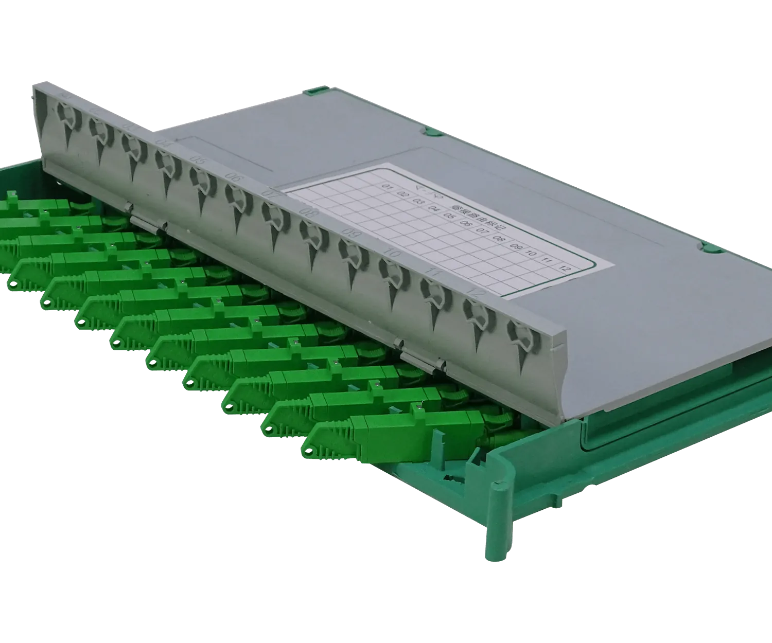 Bandeja 12-E2000/APC p/Cabecera tipo ODF incluye pigtails-SM y coplas 1