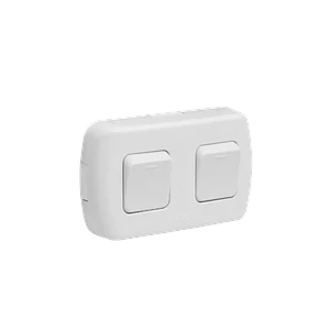KALOP 9/15 Boton Switch Doble Sobrepuesto Blanco Tekna IP20 KS39651