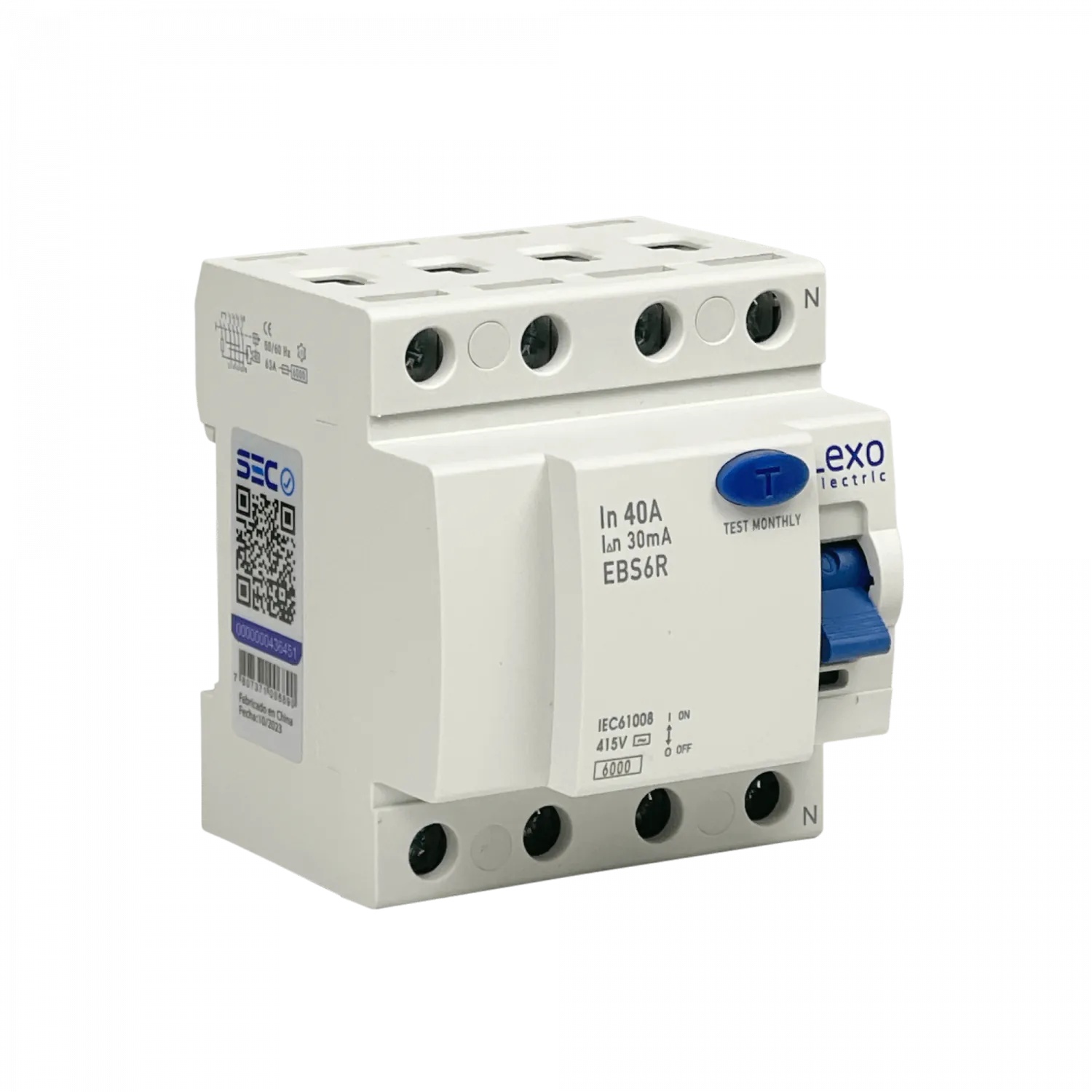 LEXO 4x40A 4P 30mA Interruptor Diferencial BTDIN Proteccion RKN 1
