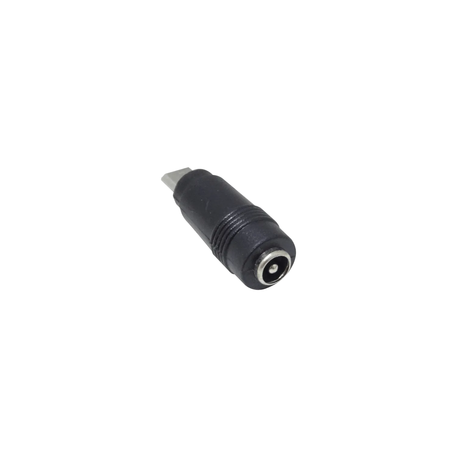 Adaptador USB-Micro-M Plug-5,5x2,1mm-Hembra Negro Largo-34mm 1