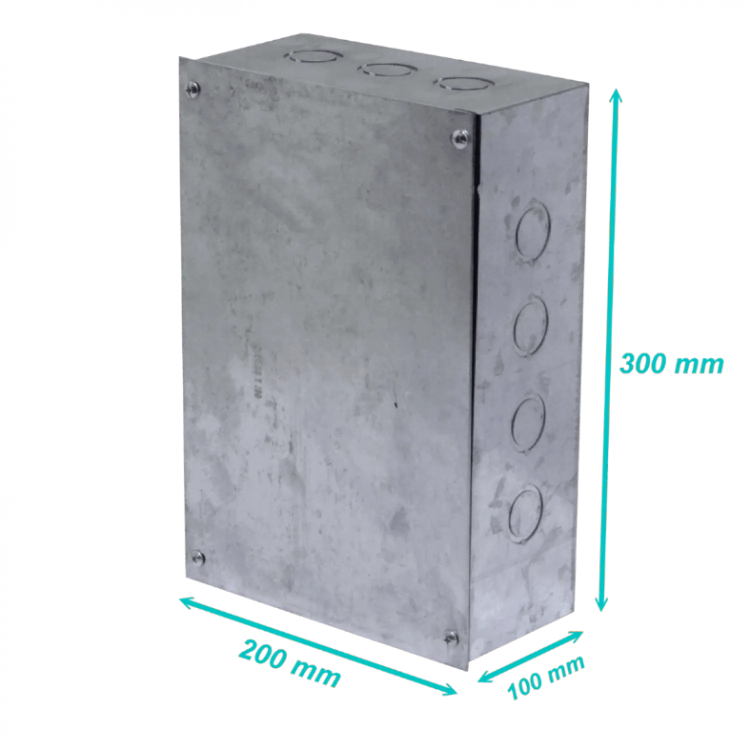 B23 Caja 300x200x100mm c/Tapa-305x205mm Zincada Metalica 1