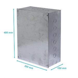 C34 Caja 400x300x150mm c/Tapa-405x305mm Zincada Metalica