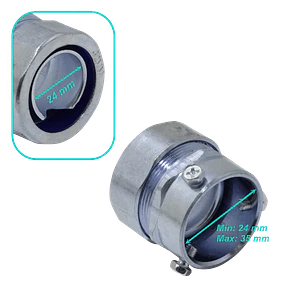 Union EMT a flexible Linkchip MEMT32 32mm adaptador metalico 24 a 35mm