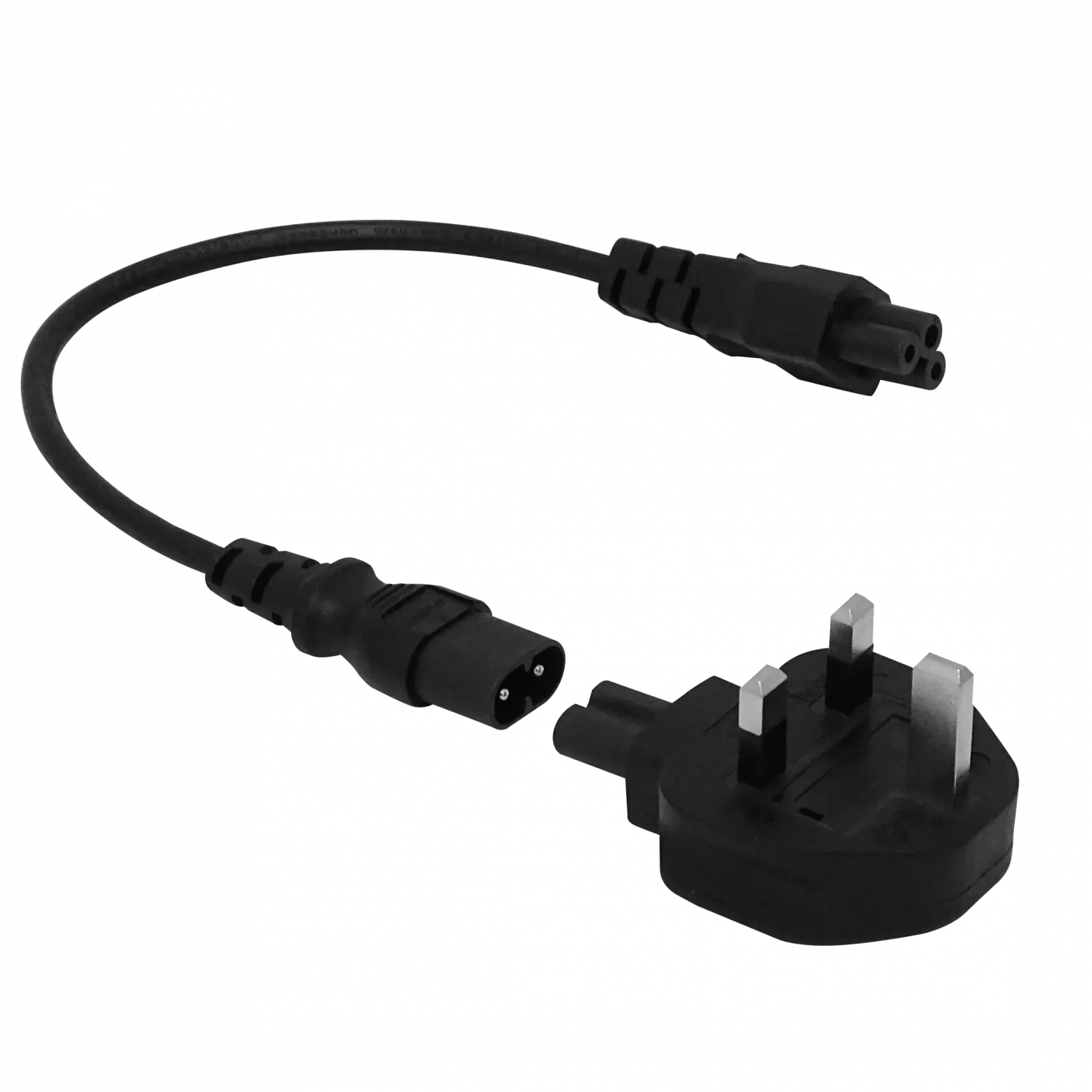 UK-Macho/C7-Hembra + Cable Trebol-C5-Hembra C7-Macho 0,3mt 30cm 1
