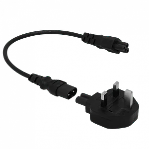 UK-Macho/C7-Hembra + Cable Trebol-C5-Hembra C7-Macho 0,3mt 30cm