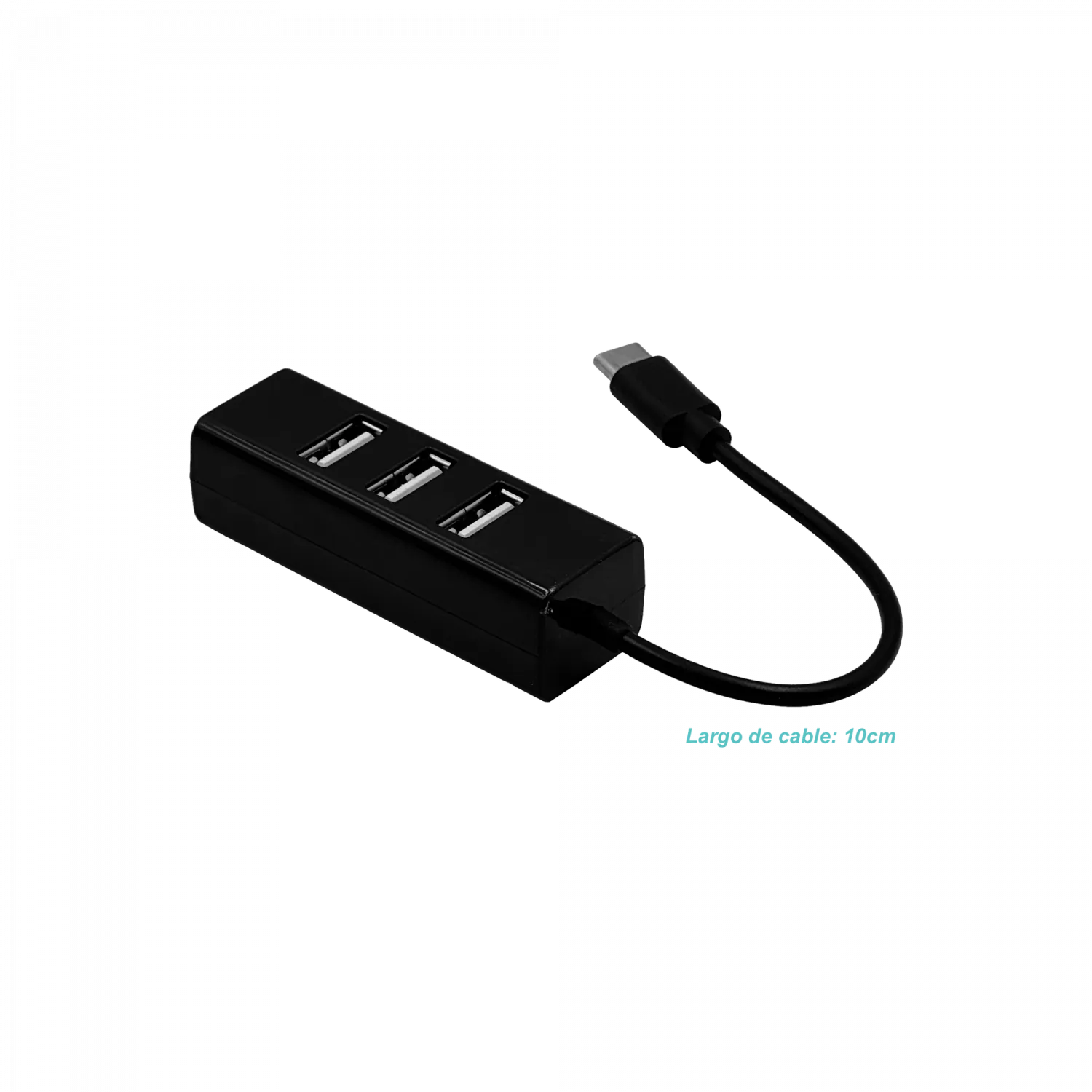 Hub USB 4 puertos USB2.0 conector USB-C cable 10cm 1