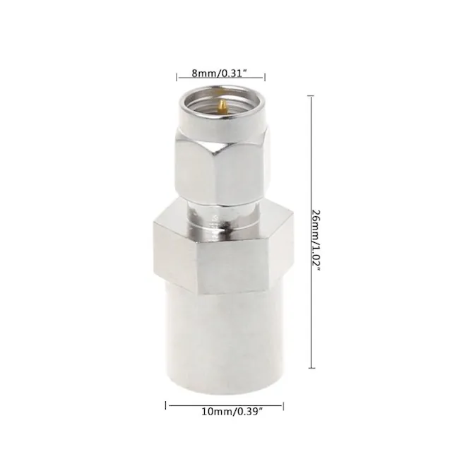 Copla FME-Macho .SMA-Macho Convertidor 26mm-Largo 0-200MHz 1