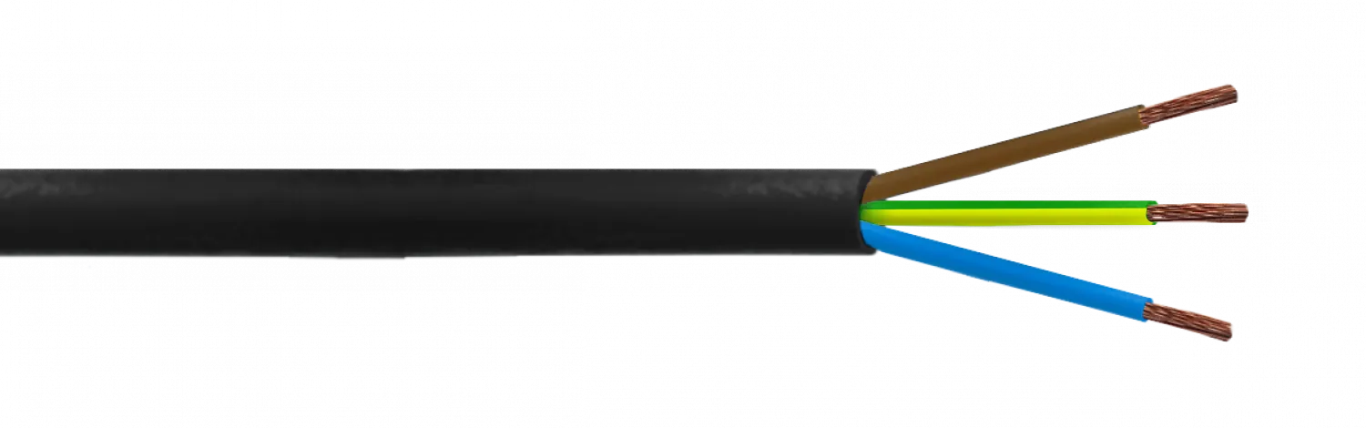 Negro 3x0,75mm 100mt Cable Electrico RVV 4-6AMP 3x0.75mm PVC 1