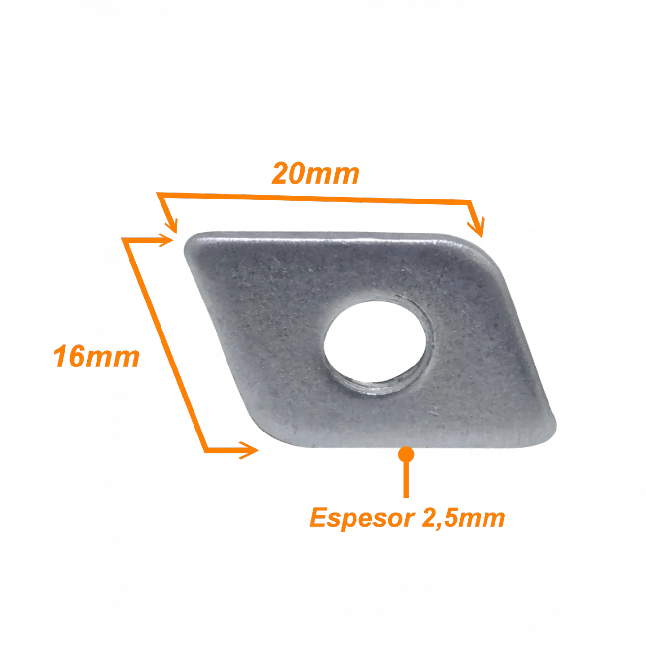 Tuerca Plana M8  20x16x2,5mm 1-und compatible con TORN-24 M8-230 1
