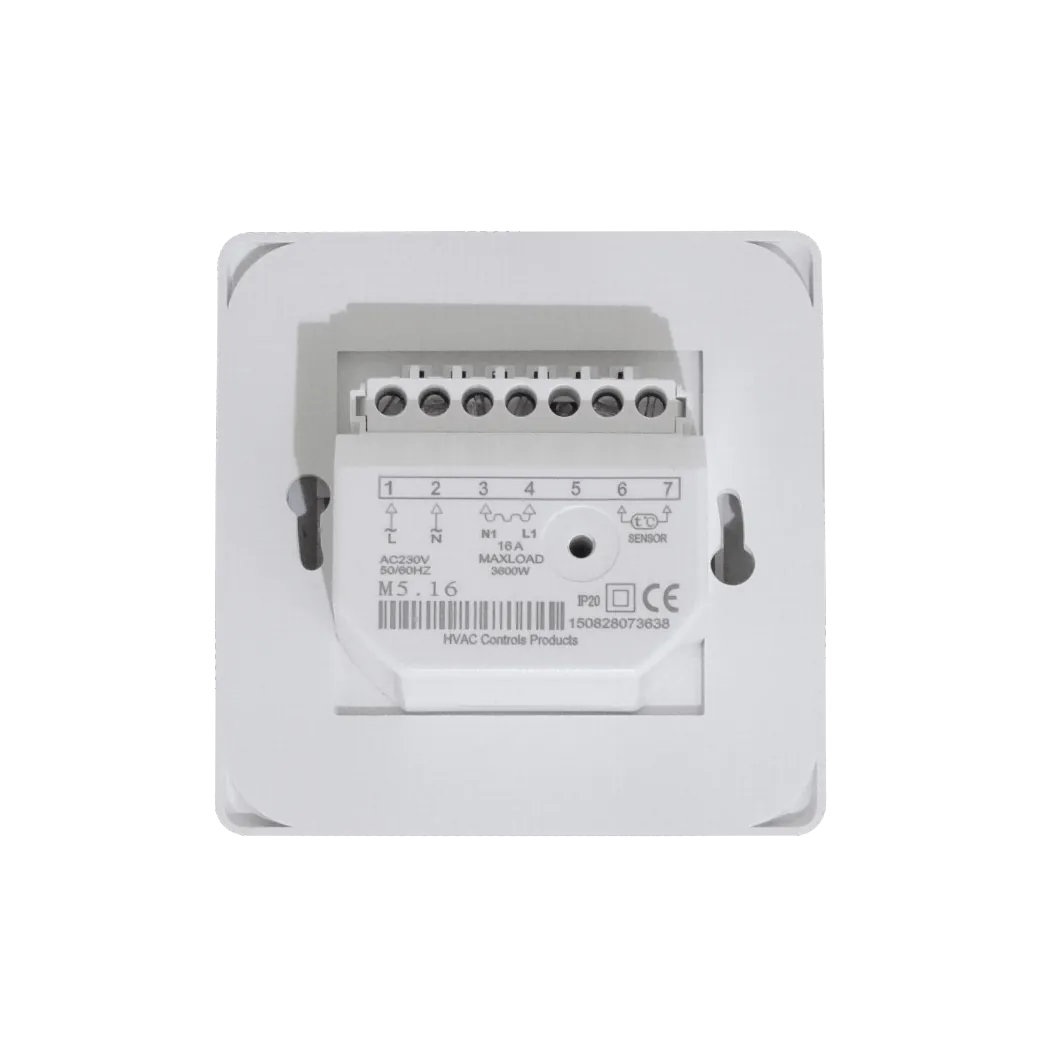 Mecanico Sensor-Piso 5-40ºC 230VAC 16A 3500W Termostato IP20 86x86mm 1