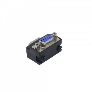 Conector Angular Serial Macho-Hembra DB9 sin-Cable DE-09/HM Vertical-A