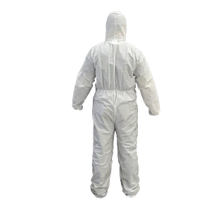 Buzo Desechable Talla XL Blanco con Cierre y Gorro Polipropileno