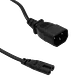 Cable Poder 3A 2x0, 75mm2 80cm, 0.8mt Negro Tipo-8-C7-Hembra a C14-Macho  - Miniatura 1