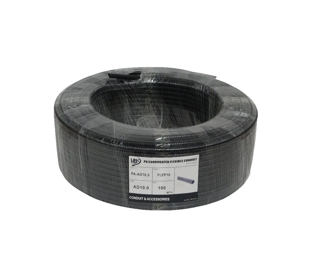 Conduit Flexible Plástico Corrugado Negro, 10mm, 100m, FLEP10 1