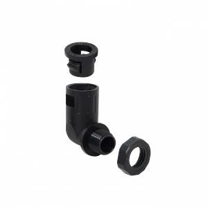 Prensa Estopa p/Conduit Flexible Plastico Negro 10mm Codo Salida Caja 