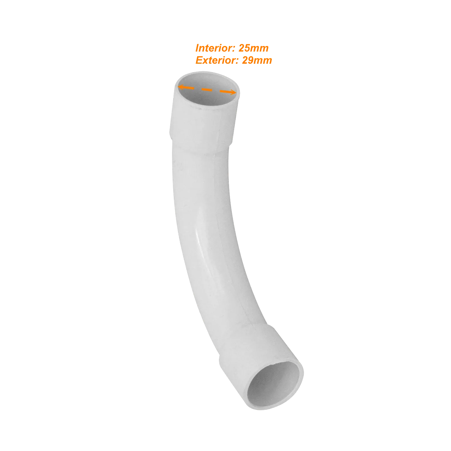 Codo curva LinkChip PVC25-C 25mm blanco para tubo PVC 3