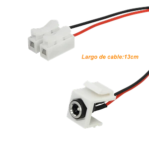 Keystone Jack K2155 Hembra 5,5x2,1mm con Cables de 13cm y Regleta 2P