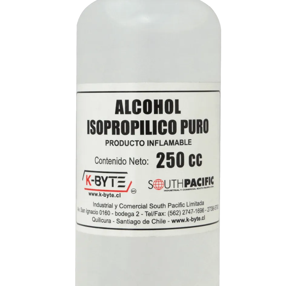 Botella 250ml Alcohol Isopropilico 1/4Lt para Limpieza 2