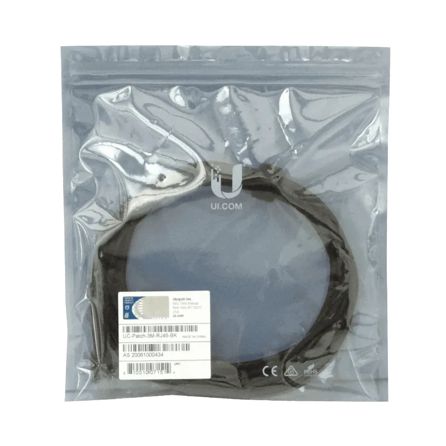 Cable Patch Cat6 Ubiquiti RJ45 Negro 3m 3