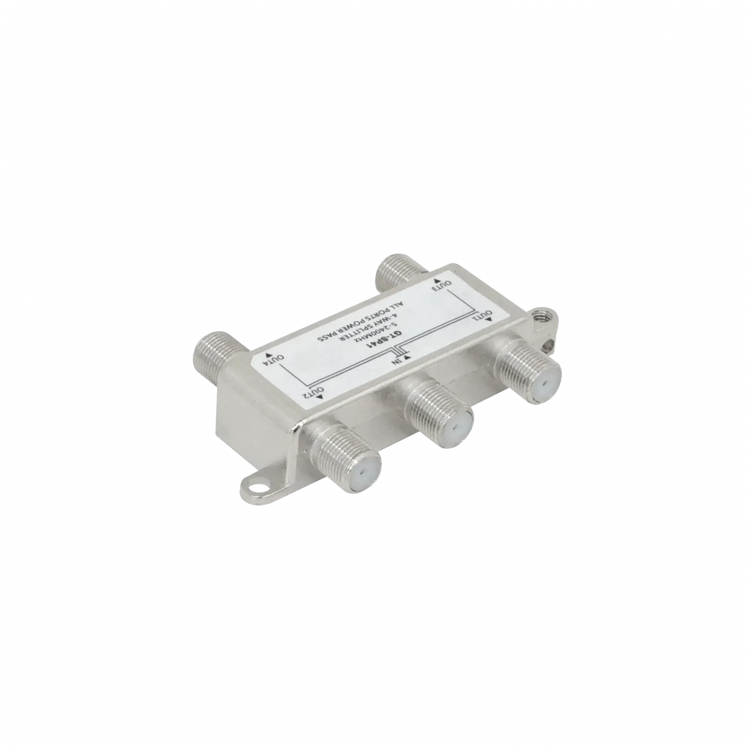 Divisor Coaxial 1x4 F-H a F-H, 5-2400MHz, Splitter TV Satelital GT-SP41 1