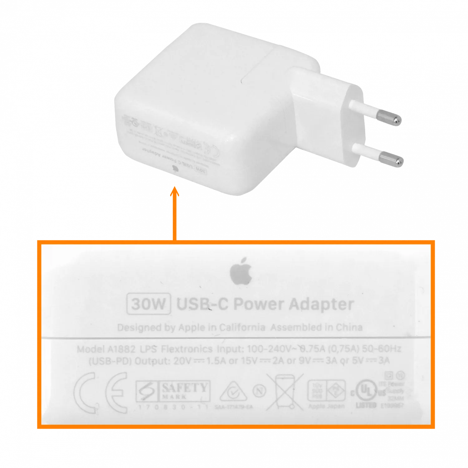 Cargador Original Apple USB C 30W MR2A2ZM/A A1882 6