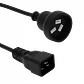 C20-Macho I-Hembra Cable Poder Negro 0,5mt Type-I=Argentina/Australia - Miniatura 1
