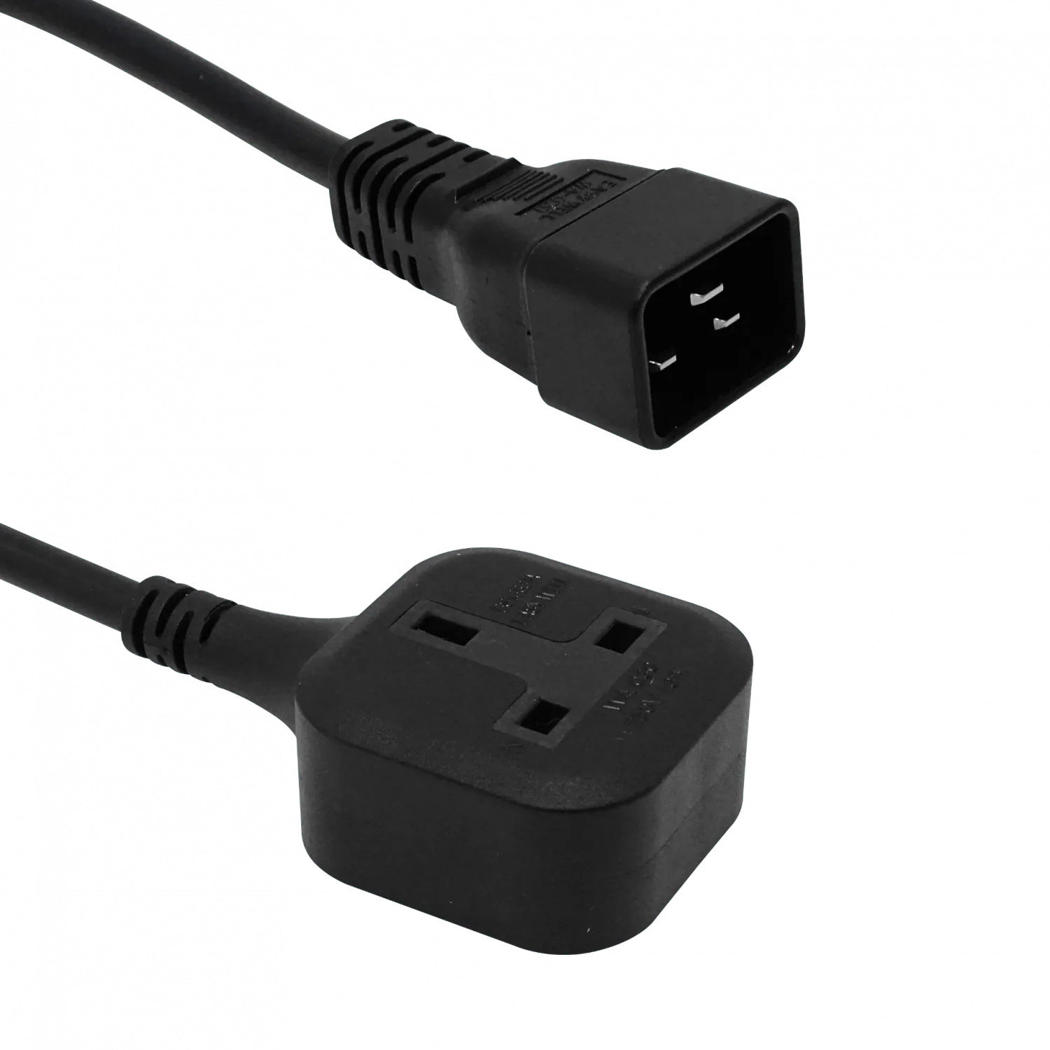 Cable Poder 0,5mt C20-Macho UK-Hembra  Negro 50cm 1