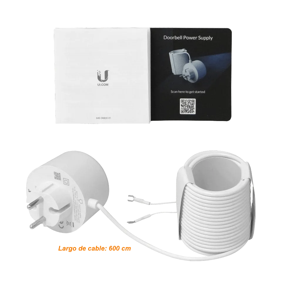Fuente de Poder Ubiquiti UVC-G4-DOORBELL-PS - 20VAC, 0.7A, Cable 6m 6