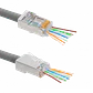 Pack 50 Conectores RJ45 Macho Metálicos Cat6 FTP/STP Unifilar - Miniatura 1