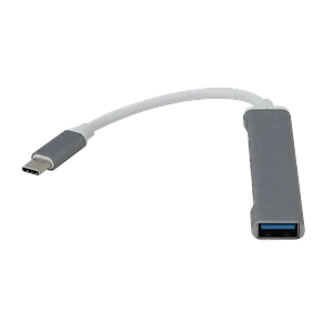 Hub USB 4 puertos USB3.0 conector USB-C aluminio cable 4cm