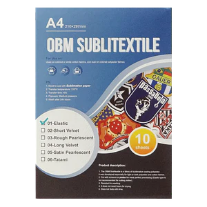 Papel OBM Elastic A4 10 Hojas para Transferencia Textil