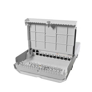 Switch Exterior MikroTik NetFiber 9, 5 SFP 1G, 4 SFP+ 10G, RouterOS, IP66, 48V, Montaje Poste/Pared