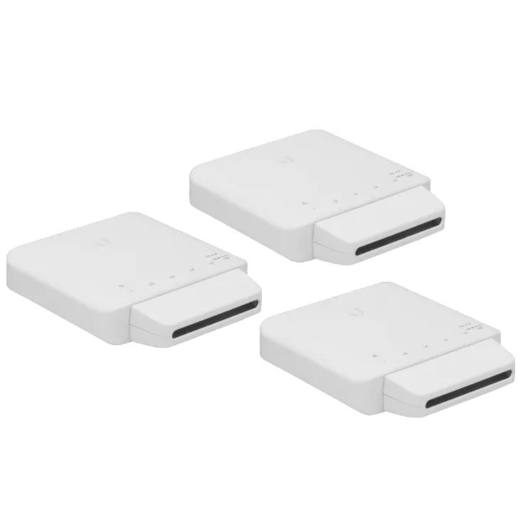 3 x Conmutador Gigabit de 5 Puertos con PoE para Interior/Exterior, Ubiquiti UniFi Switch Flex 1
