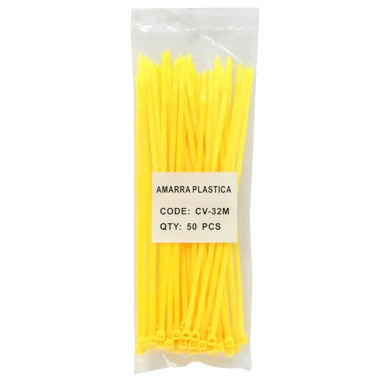Amarra Plastica Nylon 3.5x200mm 50-un 200x3,5mm Amarillo  2