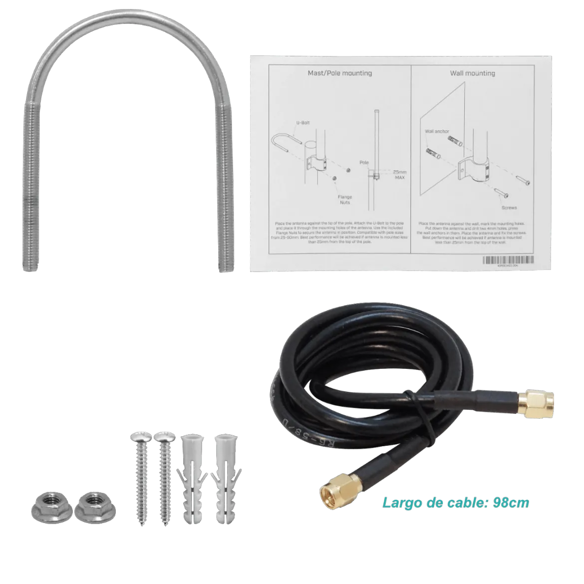 Antena Omni MikroTik 915 MHz - 5.2 dBi, Resistente al Agua IP66 3