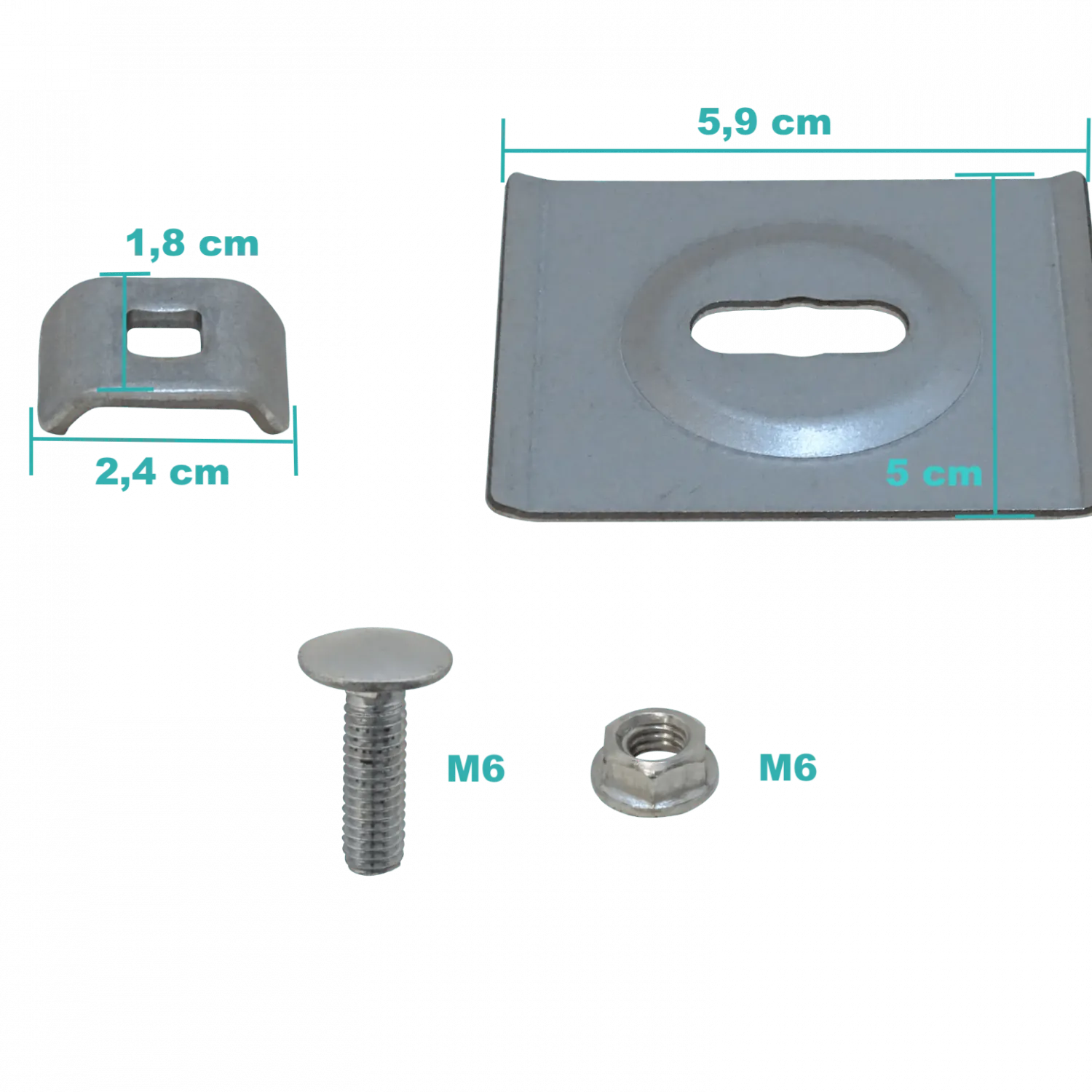 Placa y Tornillo M6*16 ESCAM-Y – P, Tuerca M6 para Escalerilla Malla 2