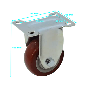 Rueda 3-pulgadas Roja Fija Soporta-30Kg 65x95x105mm