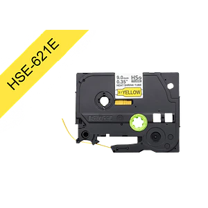Cinta termoretractil Brother HSE-621E 9mm negro en amarillo 15m
