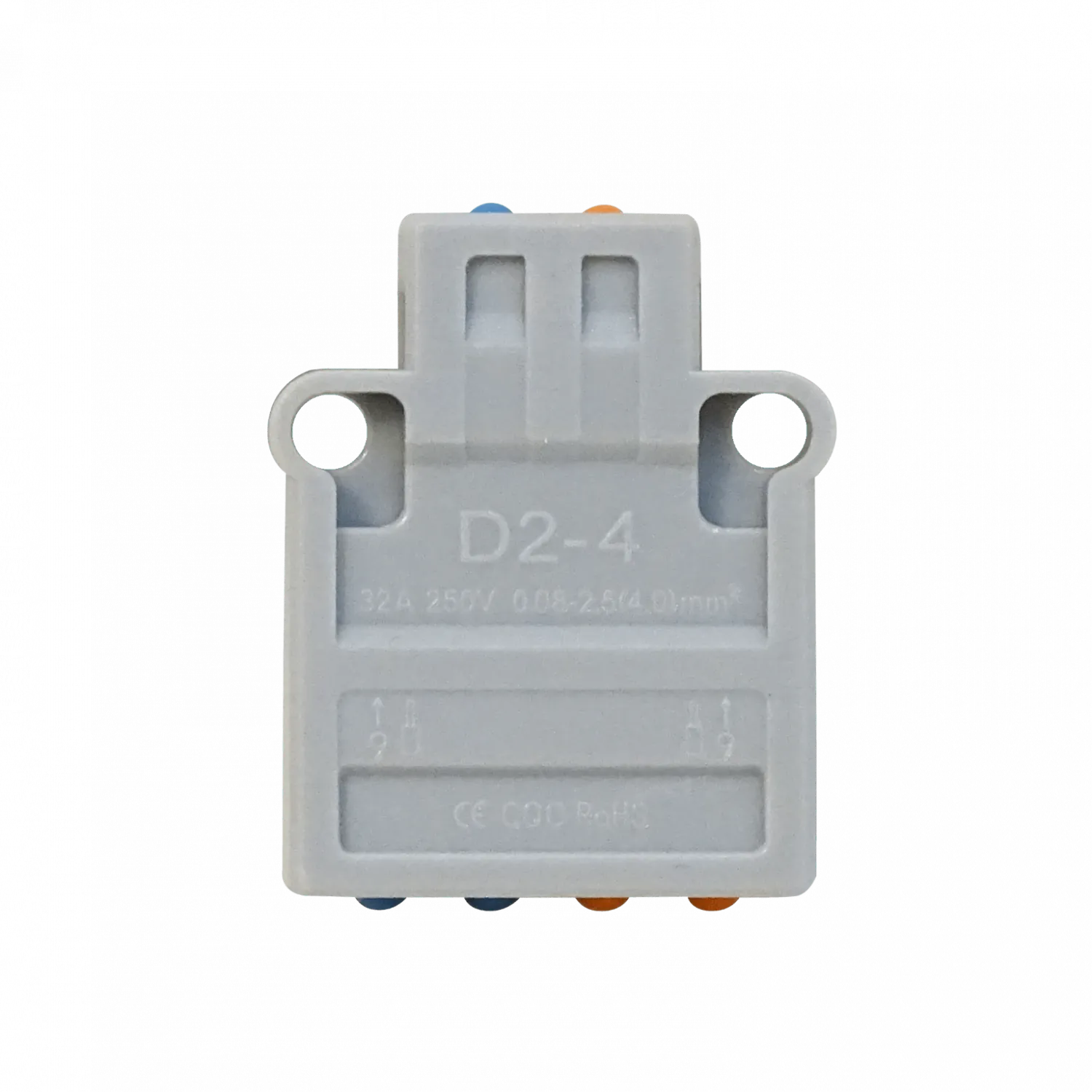 Regleta de Conexión de 2 a 4 Conductores, 32A 250V, AWG28-14, 0.08-2.5mm², D2-4   2