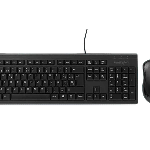 Teclado y Mouse Cable Resistente Antiderrames USB-AM Negro KENSINGTON 