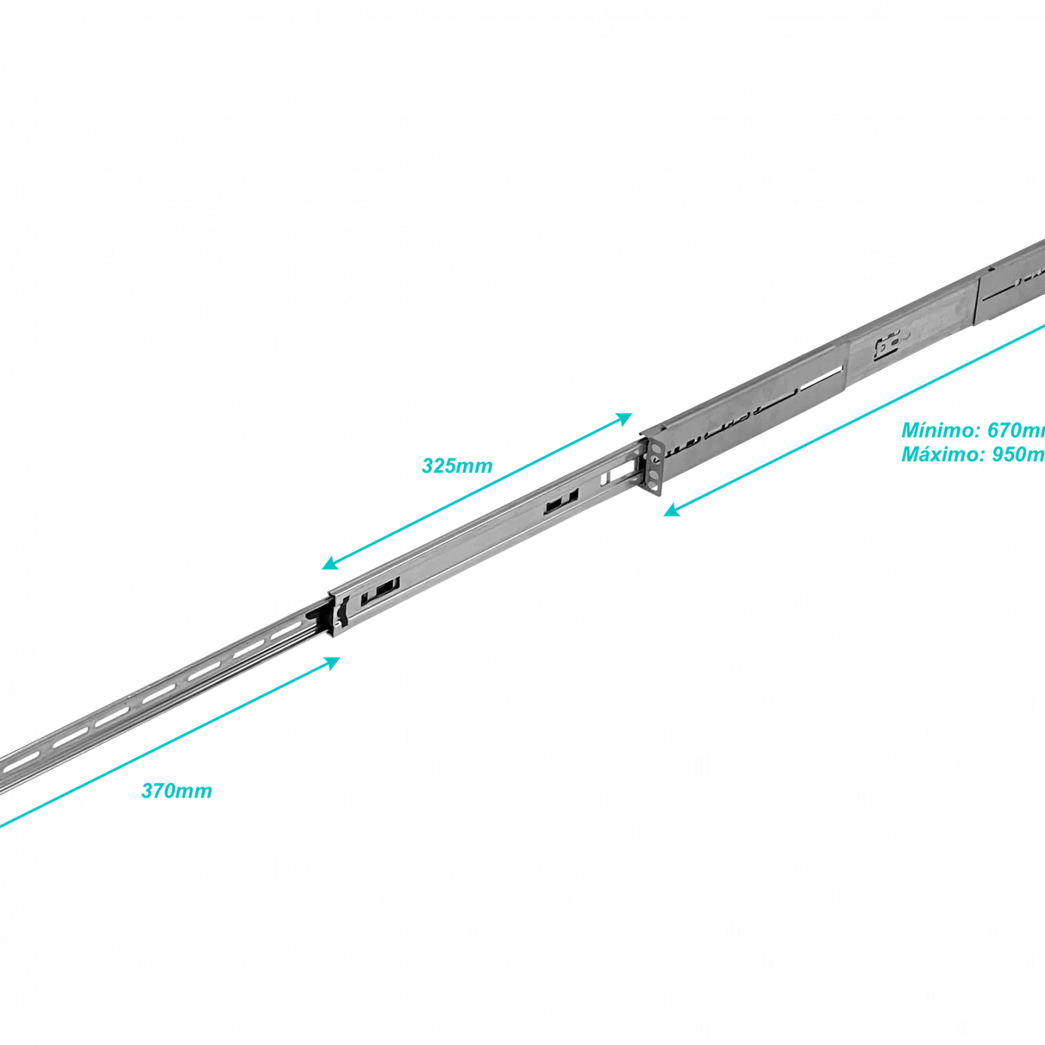 Riel de Rack Deslizable 2U RIEL-4, Fondo 670–950mm, Longitud 695mm 2
