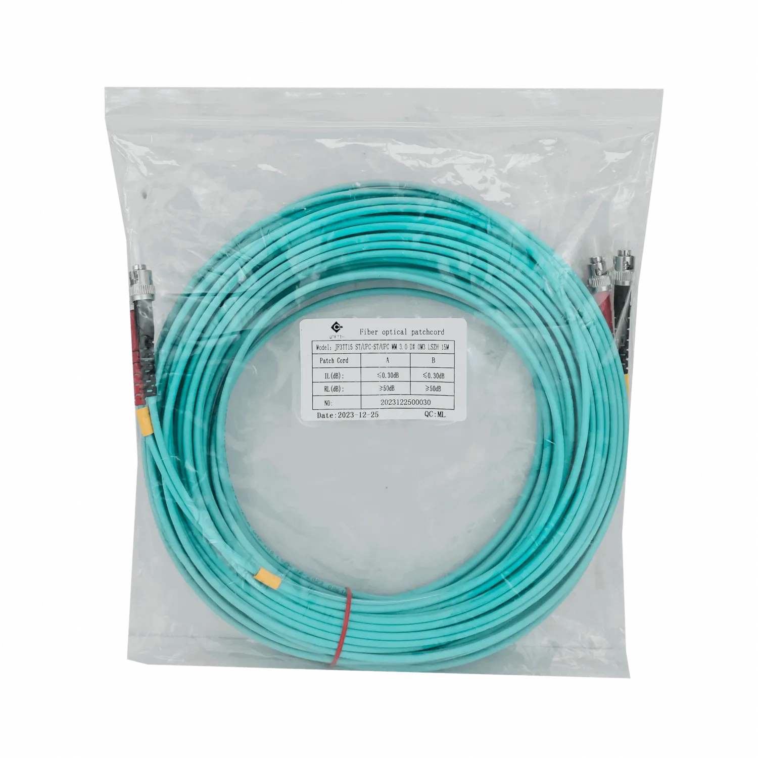 15mt ST-ST OM3 Multimodo MM Duplex Jumper Fibra 3.0mm 50/125um LSZH 3