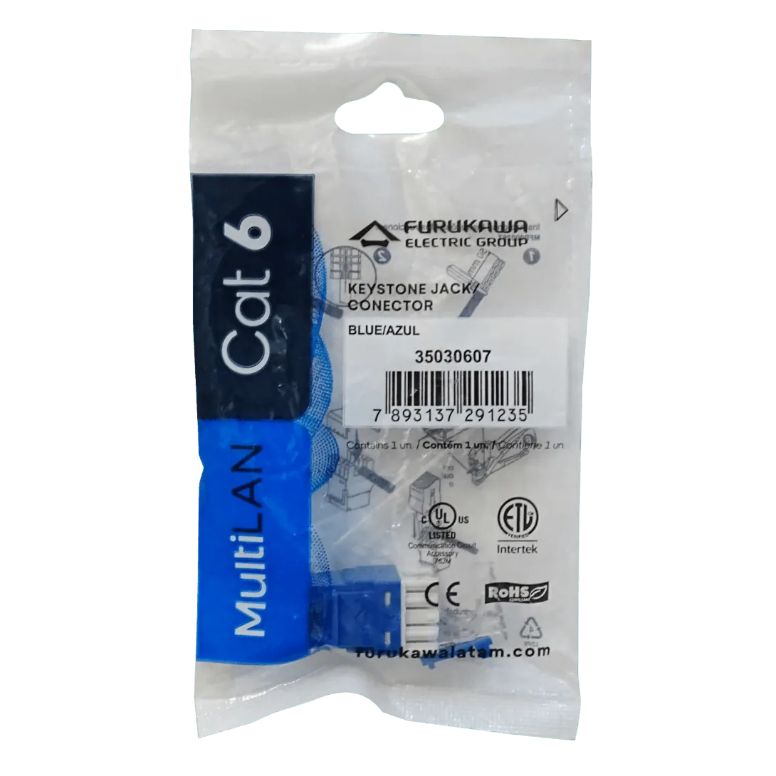 Keystone Furukawa KP6AF Cat6 UTP Multilan hembra RJ45 azul 3