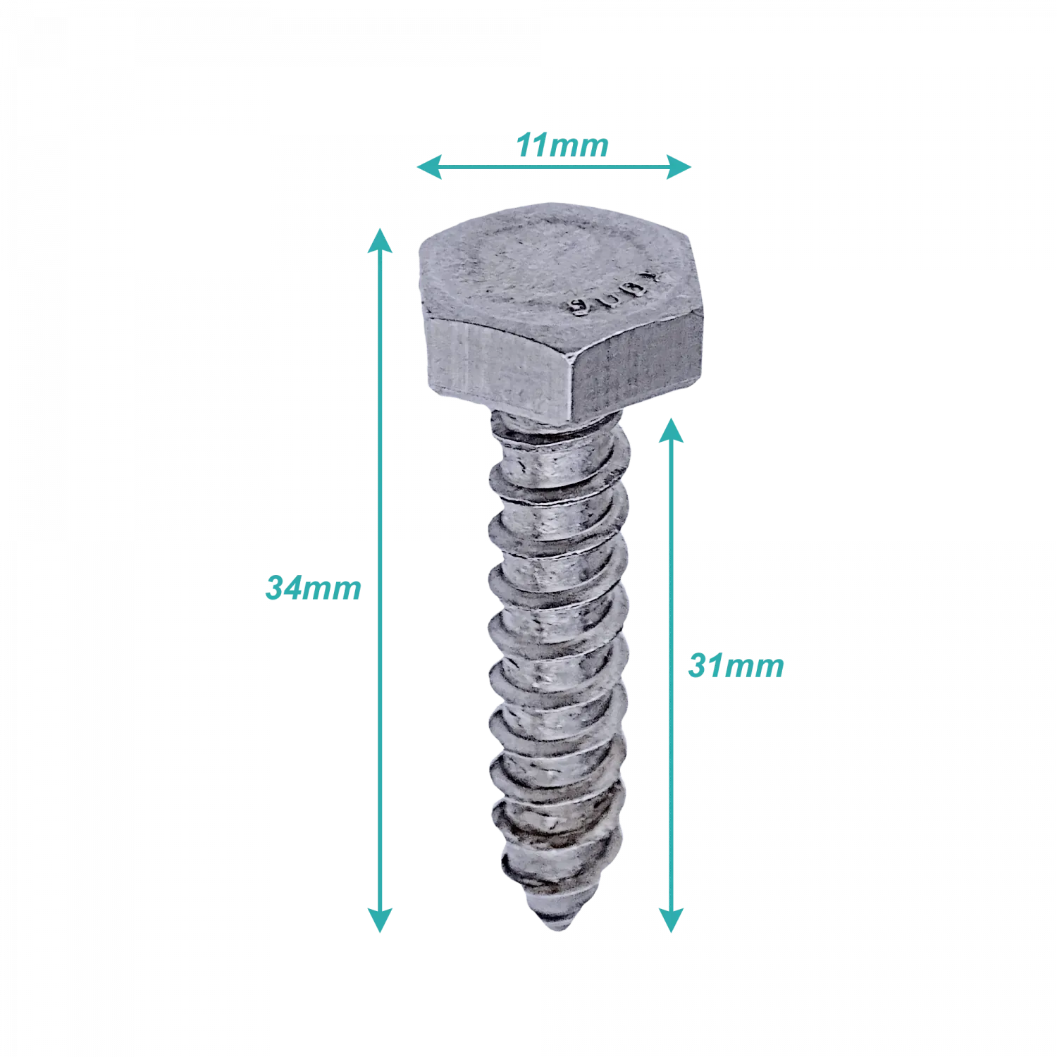 Tornillo Tirafondo Acero Inoxi 1/4-10 X 1-1/4-pul 604840001 100-unids.  1