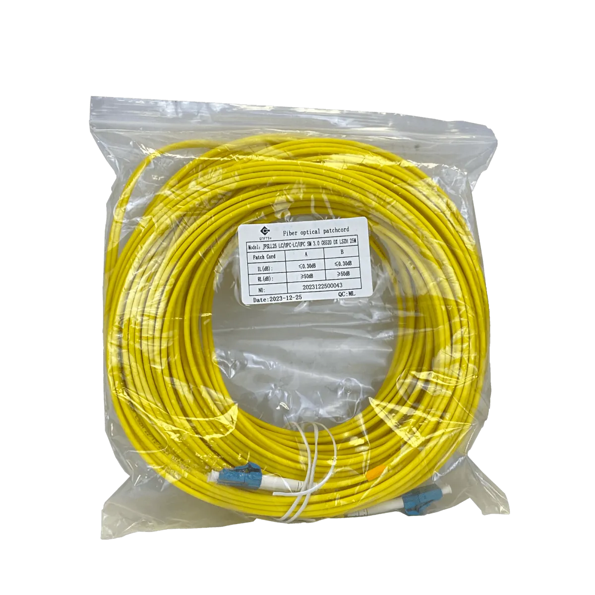Jumper Cable Fibra 3.0mm 9/125um 25mt LC-LC MonoModo SM Duplex  2