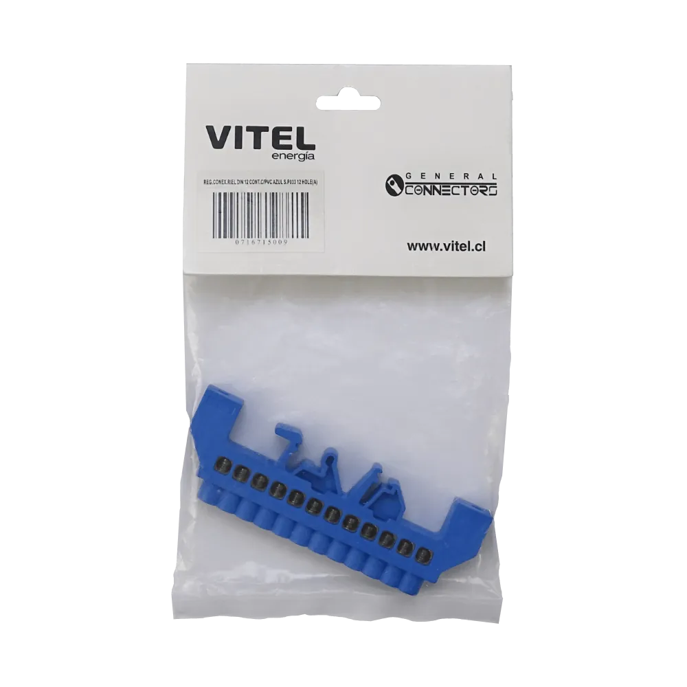 Regleta Azul 12-Conexiones 4mm Riel Din Distribucion Electrica 2