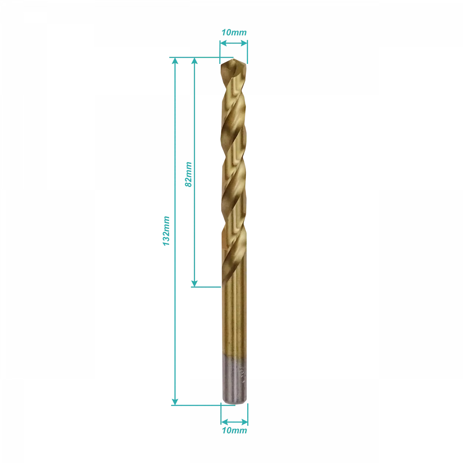 Broca Metal de Titanio HSS 10mm x 132mm 1