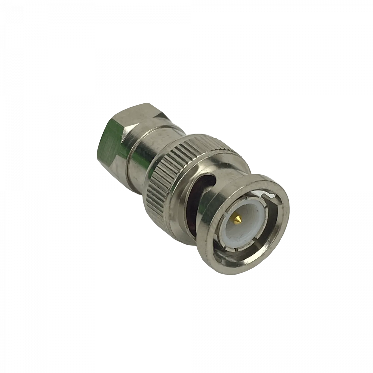 Adaptador Copla Coaxial F-Macho BNC-Macho  1
